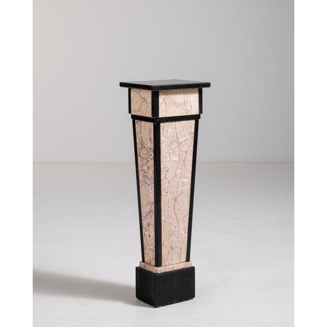 1930s France Art Deco Antique White Marble Pedestal For Sale - Image 9 of 15
