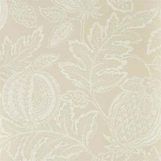 Sanderson Cantaloupe Wallpaper in Stone For Sale
