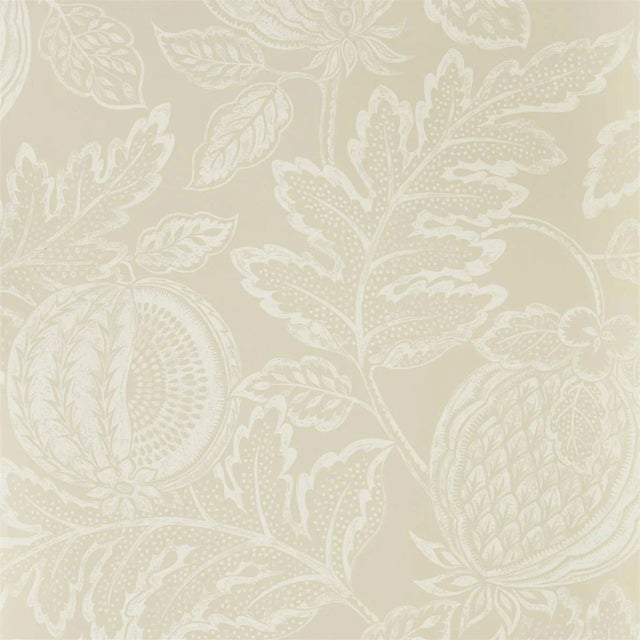 Sanderson Cantaloupe Wallpaper in Stone For Sale