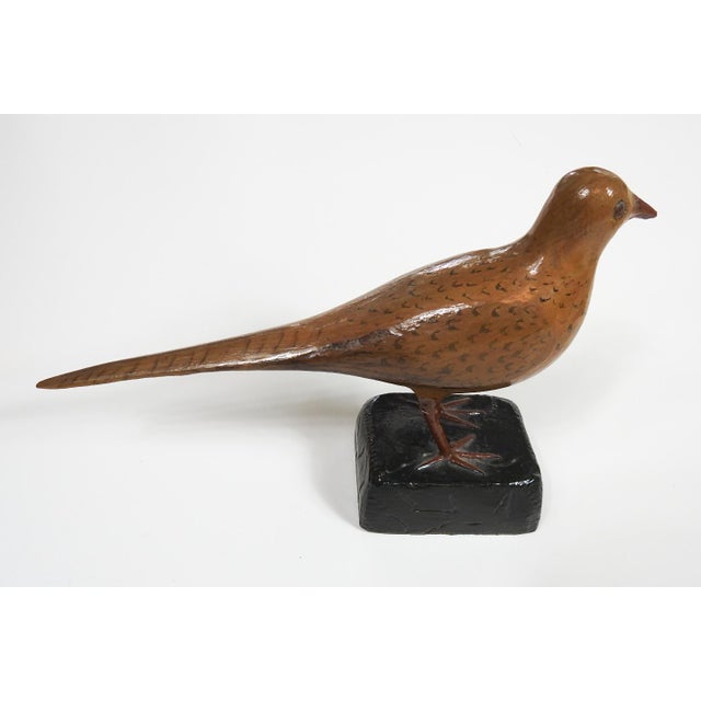 Early 20th Century Folk Art Pheasant Carvings - A Pair For Sale - Image 9 of 14