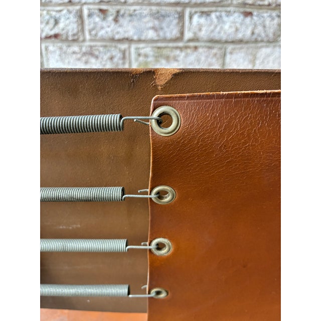 1960s Nicos Zographos "Ch66" Brown Leather and Chrome Side Chair For Sale In New York - Image 6 of 18