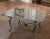 2010s Crackle Glass Coffee Table on Polished Iron Base For Sale - Image 5 of 11