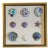 Hand-Painted Lavender, Blue & Green Seashell Collage Art With Starfish in Gold Floating Frame For Sale