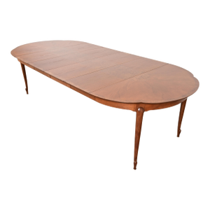 Mastercraft Mid-Century Hollywood Regency Cherry and Burl Wood Extension Dining Table, Newly Refinished