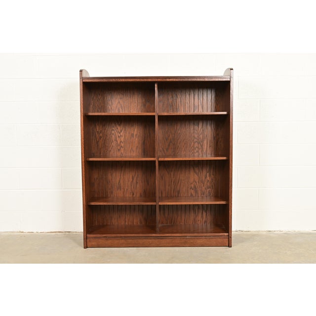 An exceptional antique Mission or Arts & Crafts period oak double open bookcase By Gustav Stickley USA, Circa 1910...