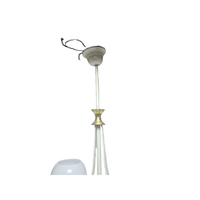 White Art Nouveau Chandelier, Poland, 1970s For Sale - Image 8 of 10