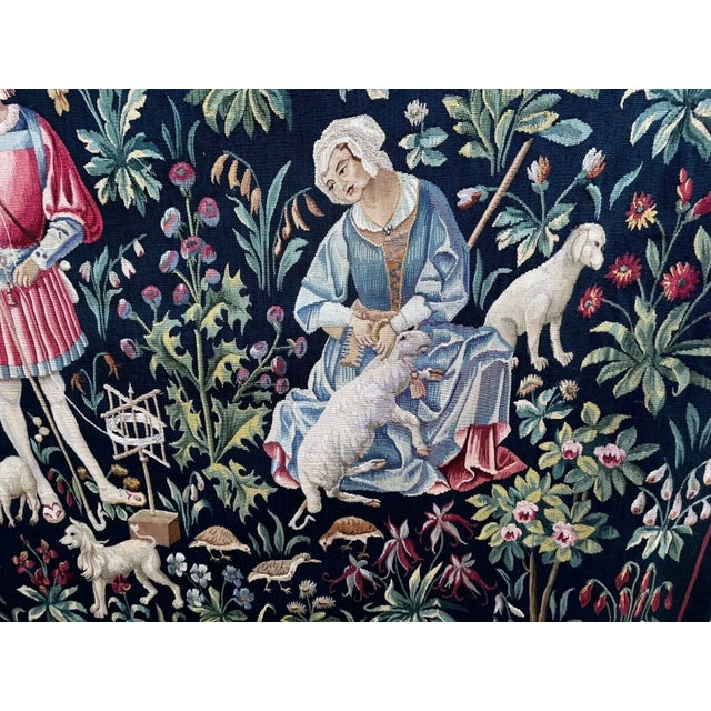 Traditional 19th-Century Wool & Silk Handwoven Tapestry For Sale - Image 3 of 5