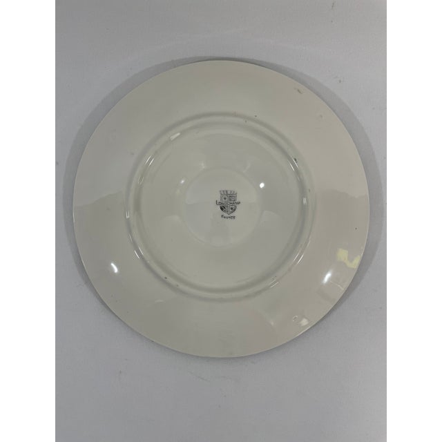1950s French Longchamp Green and White Oyster Plate For Sale - Image 10 of 16