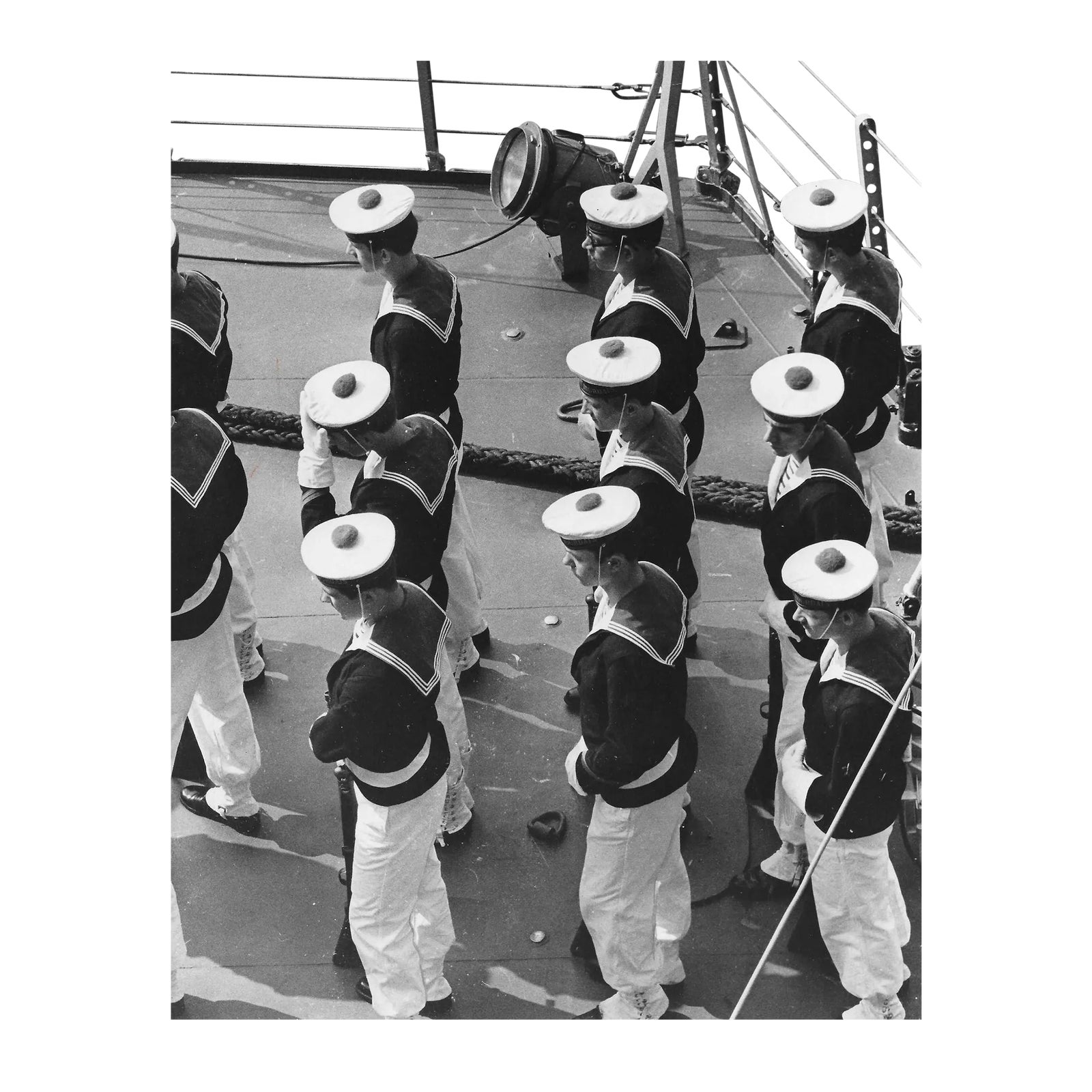 1970 French Sailors Naval Photograph | Chairish