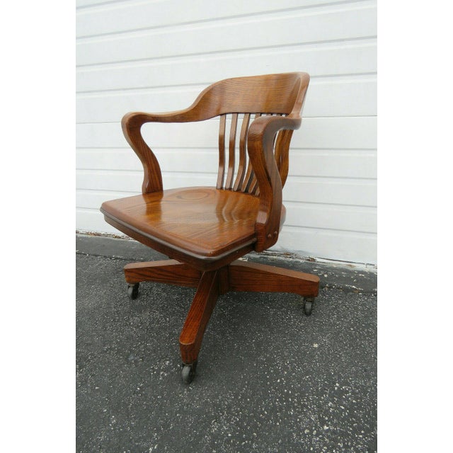 Late 20th Century Jasper Cabinet Company Oak Swivel Office Desk Side Chair Chairish