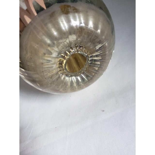 Mid 20th Century Ribbed Globe Mercury Glass Vase For Sale In Chicago - Image 6 of 6