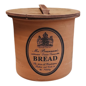 Mid Century English Royal Barum Ware Brannams Terracotta Lidded Bread Bin