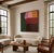This abstract composition evokes the peaceful beauty of cultivated landscapes seen from above. Large, organic forms in...