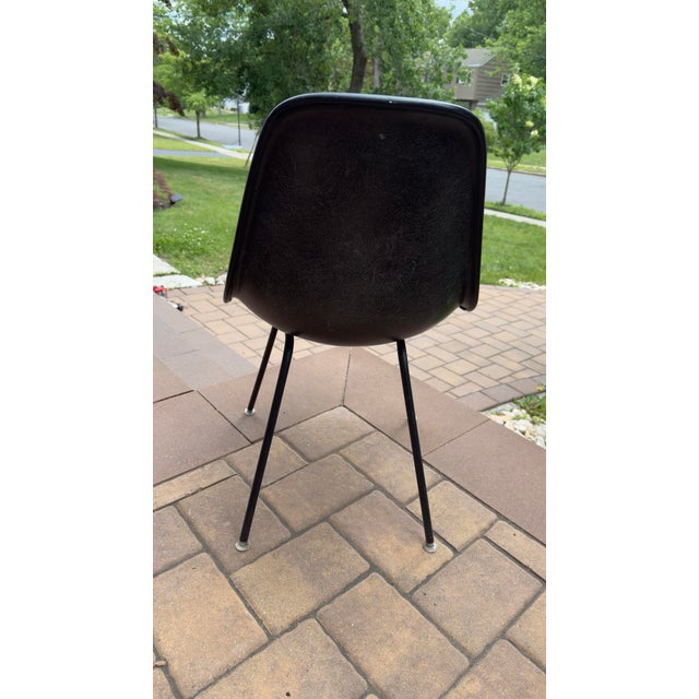 1971 Herman Miller Eames Upholstered Fiberglass Shell Side Chair DSX With Original Labels For Sale - Image 12 of 12