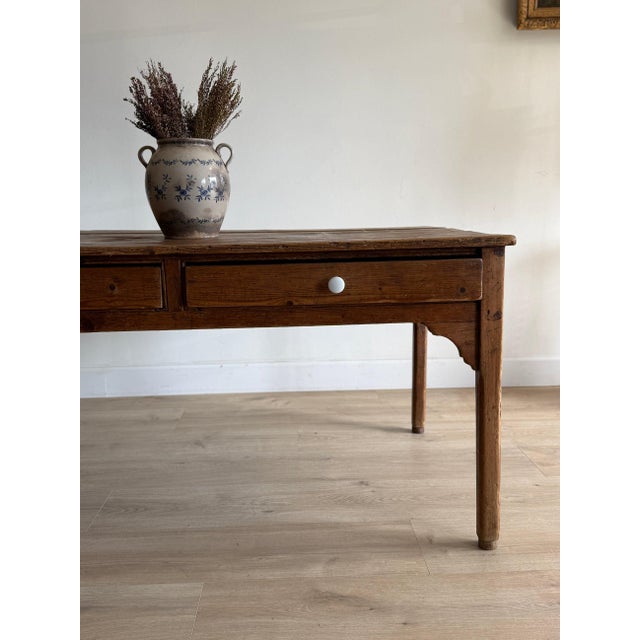 19th Century English Victorian Pine Farm Table For Sale In Denver - Image 6 of 9