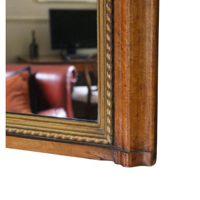 Wood Antique Birdseye Maple Overmantle Wall Mirror, 1800s For Sale - Image 7 of 9
