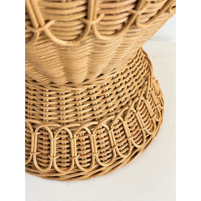2020s Rattan Pedestal Planter Baskets Large - A Pair For Sale - Image 5 of 7