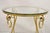 Gold Gilt French René Drouet Style Scrolling Iron Round Glass Accent Side Table For Sale In Philadelphia - Image 6 of 11