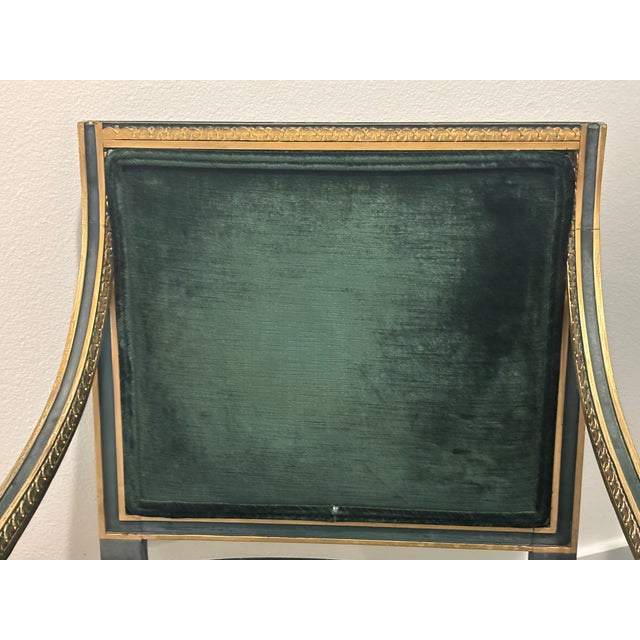 Vintage French Louis XVI Style Square Back Fauteuils - A Pair For Sale In Little Rock - Image 6 of 16