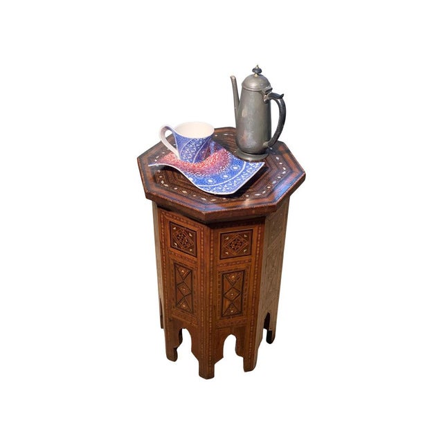 19th Century Moroccan Octagonal Pedestal Table, 1890s For Sale - Image 9 of 10