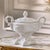 An antique italian ceremonial tureen in white capodimonte rococo porcelain, mid-20th century, signed with a crowned n. a...
