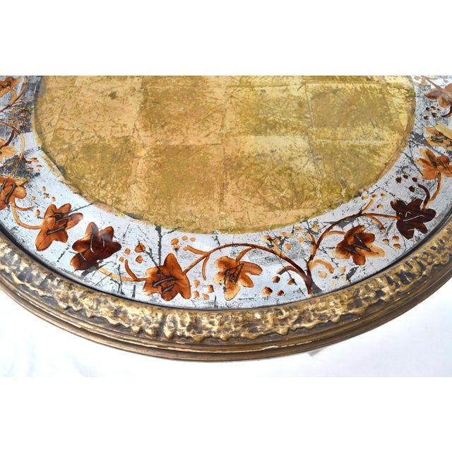 Early 20th Century Early 20th Century Directoire Style Verre Eglomese Parcel Gilt Table For Sale - Image 5 of 13