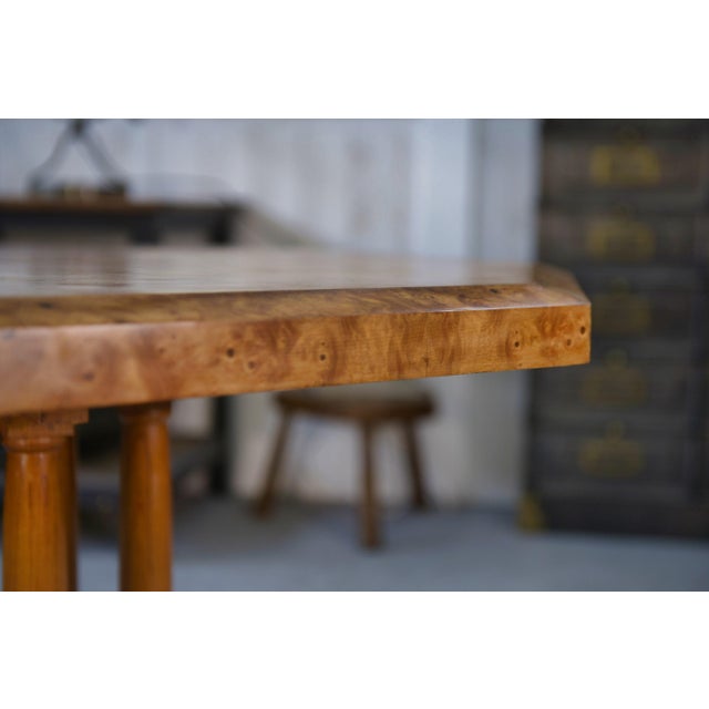 Art Deco Octagonal Elm Burl Table, 1940s For Sale - Image 9 of 12