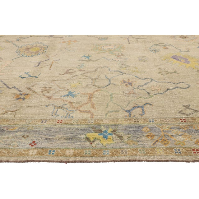 Vintage Modern Turkish Oushak Rug - 10'03 X 13'09 For Sale - Image 4 of 9