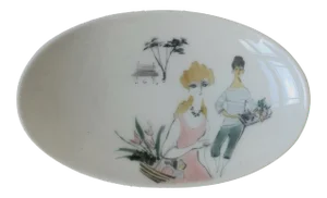 German Female Figurative White Porcelain Jewelry Dish by Rosenthal, 20th Century