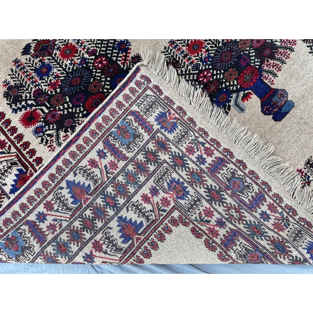 Pictorial Flower Ivory Vase Design Hand-Knotted Wool Rug - 6'10" X 9'7" For Sale - Image 13 of 13