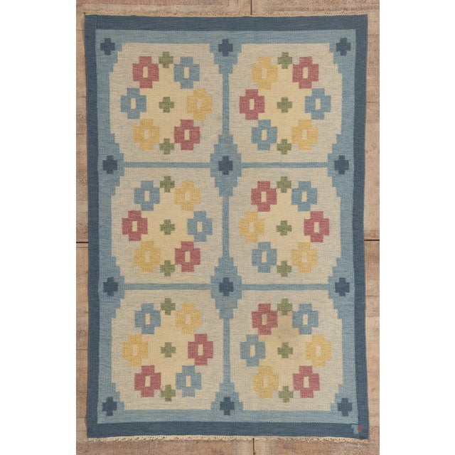 Vintage Swedish Rollakan Rug, 04'05 X 06'09 For Sale - Image 11 of 11