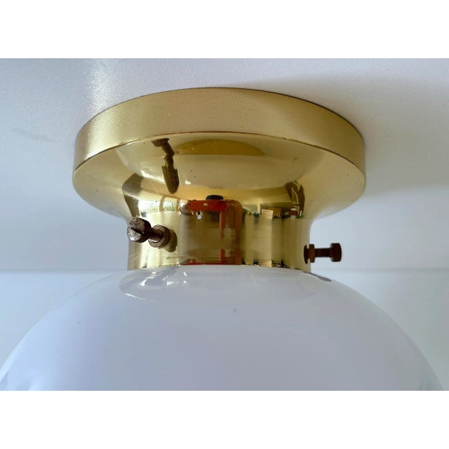 Gold Vintage Glass and Brass Ceiling Light from Limburg For Sale - Image 8 of 11