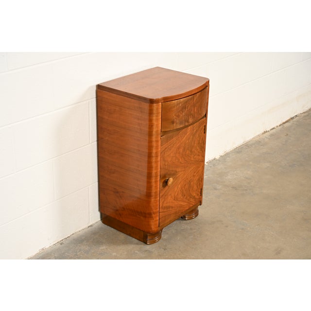 Donald Deskey Donald Deskey Style Art Deco Burl Wood Nightstand, Circa 1930s For Sale - Image 4 of 18