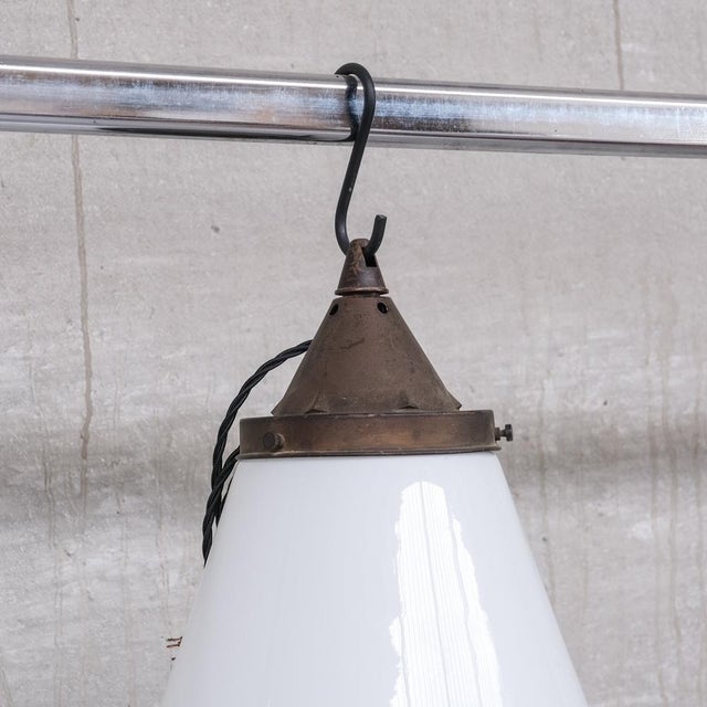 Mid-Century Opaline Conical Pendant Light For Sale - Image 6 of 8