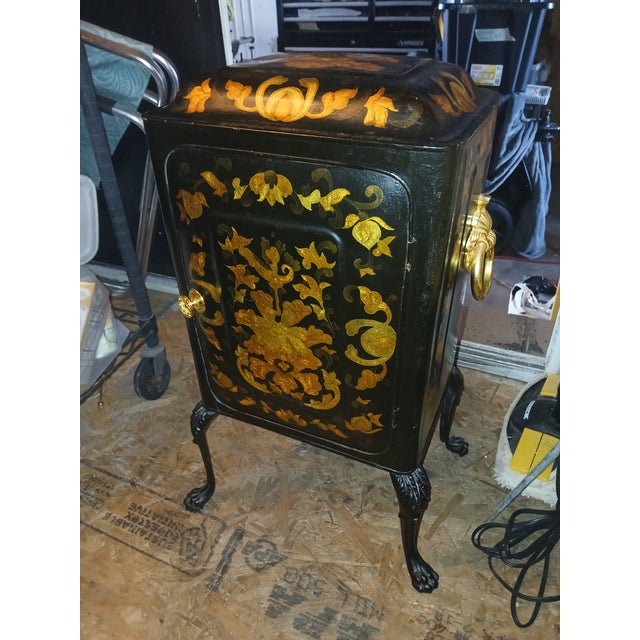 Antique Regency Early 19th Century Floral Toleware Rococo Chinoiserie Plate Warmer For Sale - Image 9 of 11