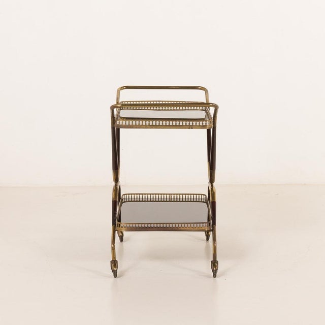 1960s Mid-Century Italian Brass Serving Trolley, 1960s For Sale - Image 5 of 14