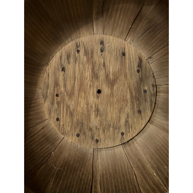 Vintage Mid 20th Century Wood Planks Gathering Basket For Sale - Image 10 of 10