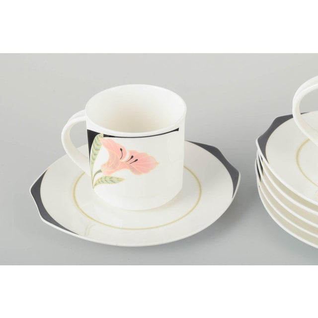Porcelain Iris Cups with Saucers from Villeroy & Boch, 1980s, Set of 12 For Sale - Image 3 of 5