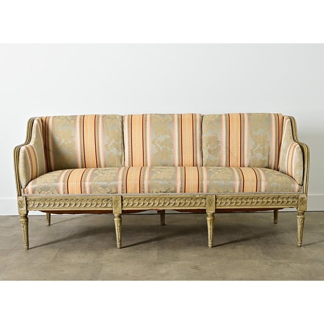 Swedish 18th Century Painted & Upholstered Settee For Sale - Image 11 of 12