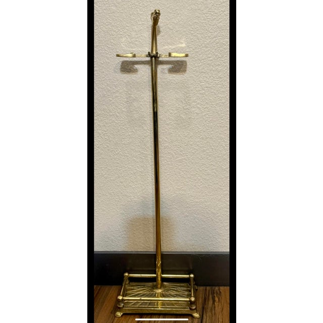 Vintage Five- Piece Solid Brass Horse Head Fire Tool Set in Very Good Condition For Sale - Image 4 of 8