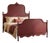French Bed in Burgundy Lacquer, 1900s For Sale