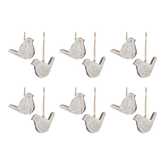 2020s Carved Bird Ornament (Set of 12) For Sale - Image 5 of 5
