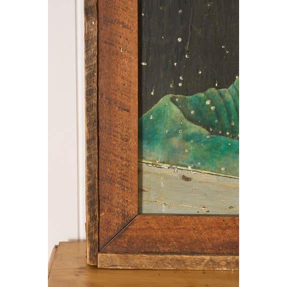 Black 1980s Signed Oil on Canvas of 'Old Albert' With Coors Beer Sign (D. 1983) | in Handmade Oak Frame For Sale - Image 8 of 11