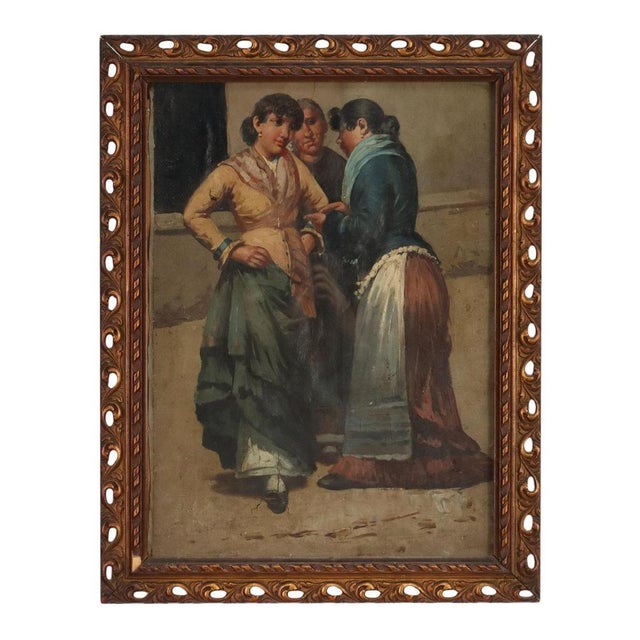Three Female Figures, Oil on Canvas, Framed For Sale - Image 9 of 9