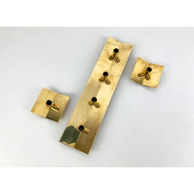 Mid-Century Modern Scandinavian Candleholders in Brass by Pierre Forsell for Skultuna, 1960s, Set of 3 For Sale - Image 3 of 13