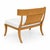 Modern teak patio outdoor bench. Bench is in beautiful condition. Newly upholstered for the listing in Sunbrella fabric. ....