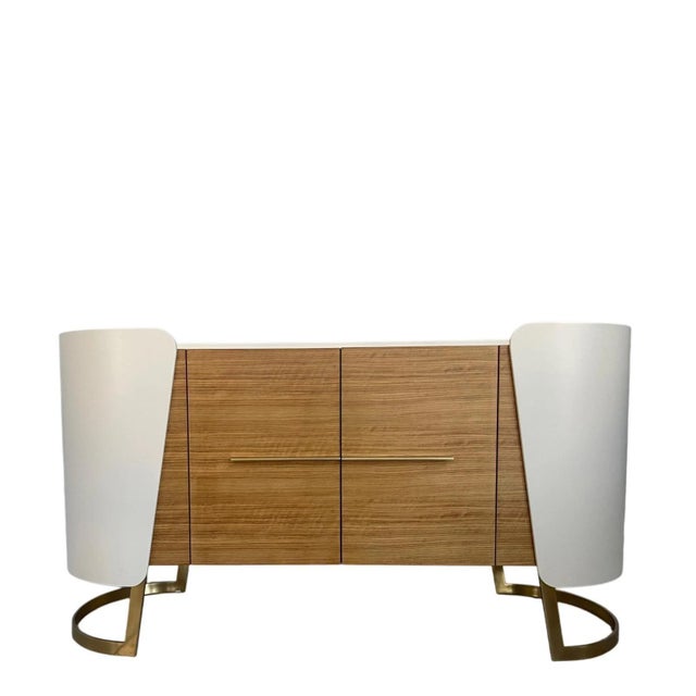 Curved Oak Sideboard by Jean-Rémy Couradette For Sale - Image 10 of 10
