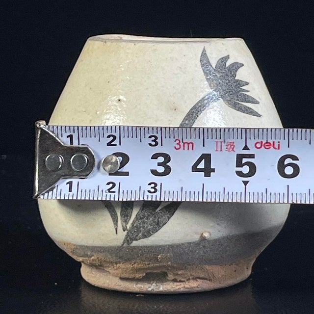 Vintage Folk Pottery Bird Feeder Jar – Slip-Painted Floral Motif, Rustic Earthenware For Sale - Image 4 of 9