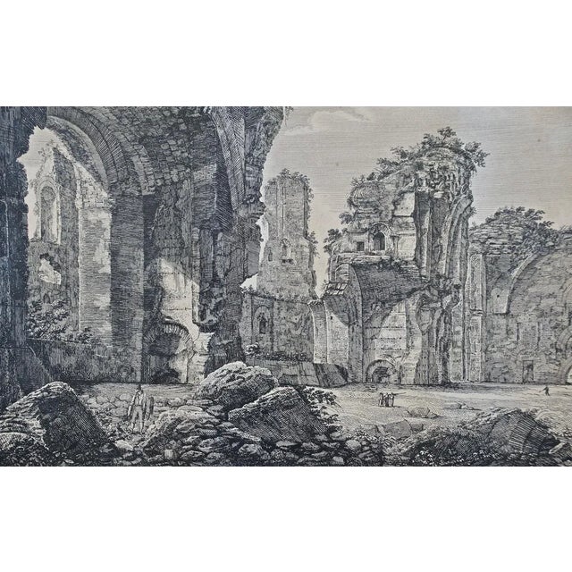 Early 19th Century Luigi Rossini 19th Century Etching of the Ancient Caracalla Baths in Rome by Luigi Rossini , 1823 For Sale - Image 5 of 7