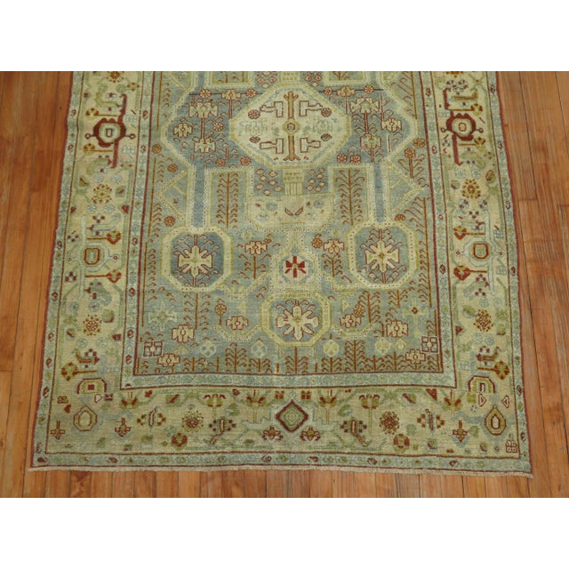 Textile Antique Zabihi Collection Gray Blue Persian Malayer Accent Rug For Sale - Image 7 of 7